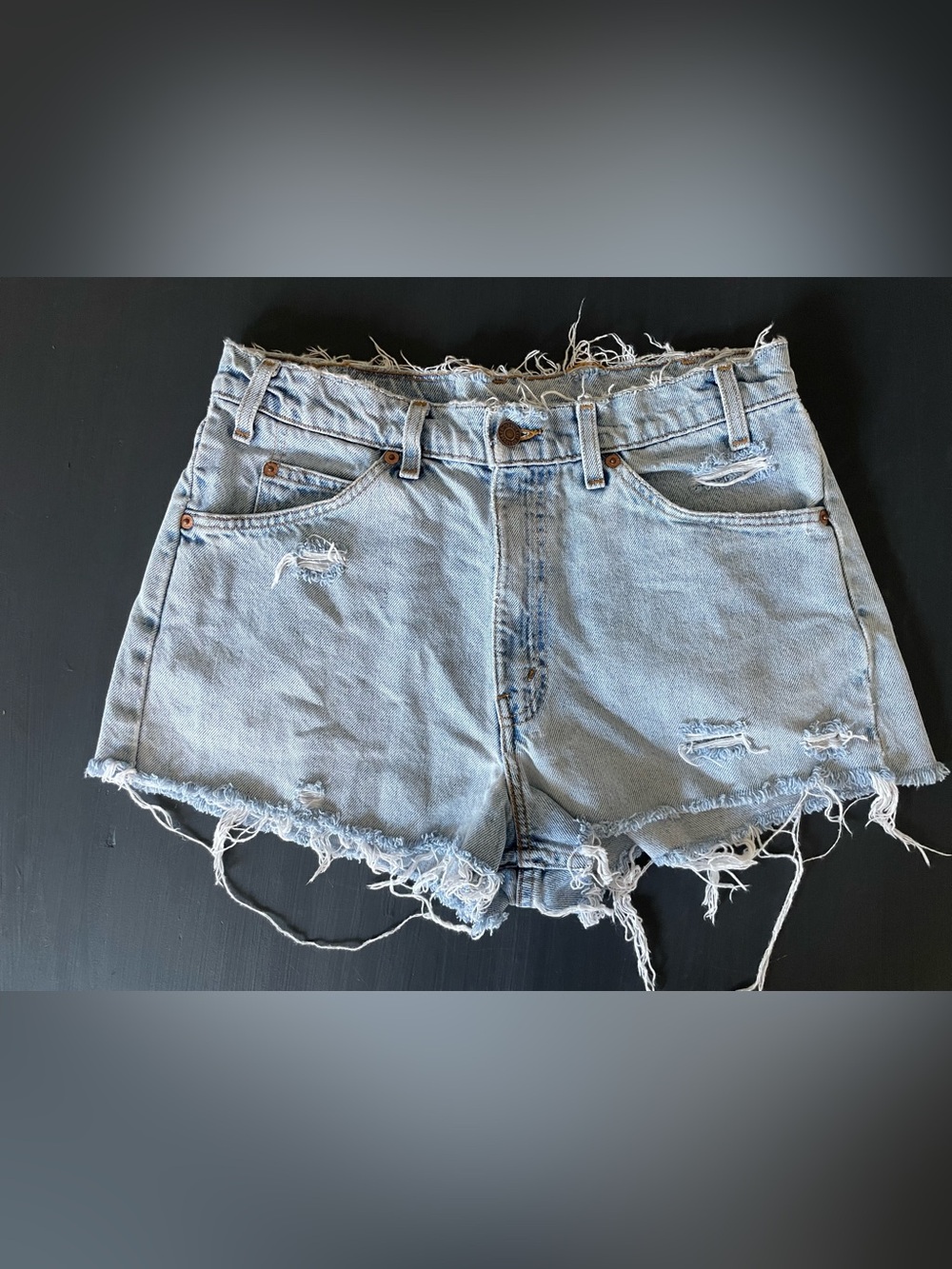 Levi's Light Blue Distressed Cutoff Denim Shorts